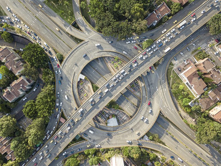 intersection in the south of Medellin is called Aguacatala and in rush hours it has a lot of traffic